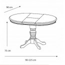 Стол обеденный SIGNAL MARGO темный орех/темный орех 90-125/90